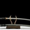 IMG_2127 1065 steel - pure handmade Japanese samurai sword - iron fittings - gold-painted double groove high carbon steel samurai sword - smoked gray - Mohuazhan