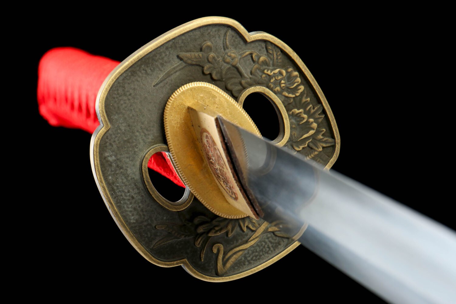 IMG_2210 1065 steel - pure hand-forged samurai sword - zinc alloy fittings - bright red high carbon steel samurai sword - Zhu Rui