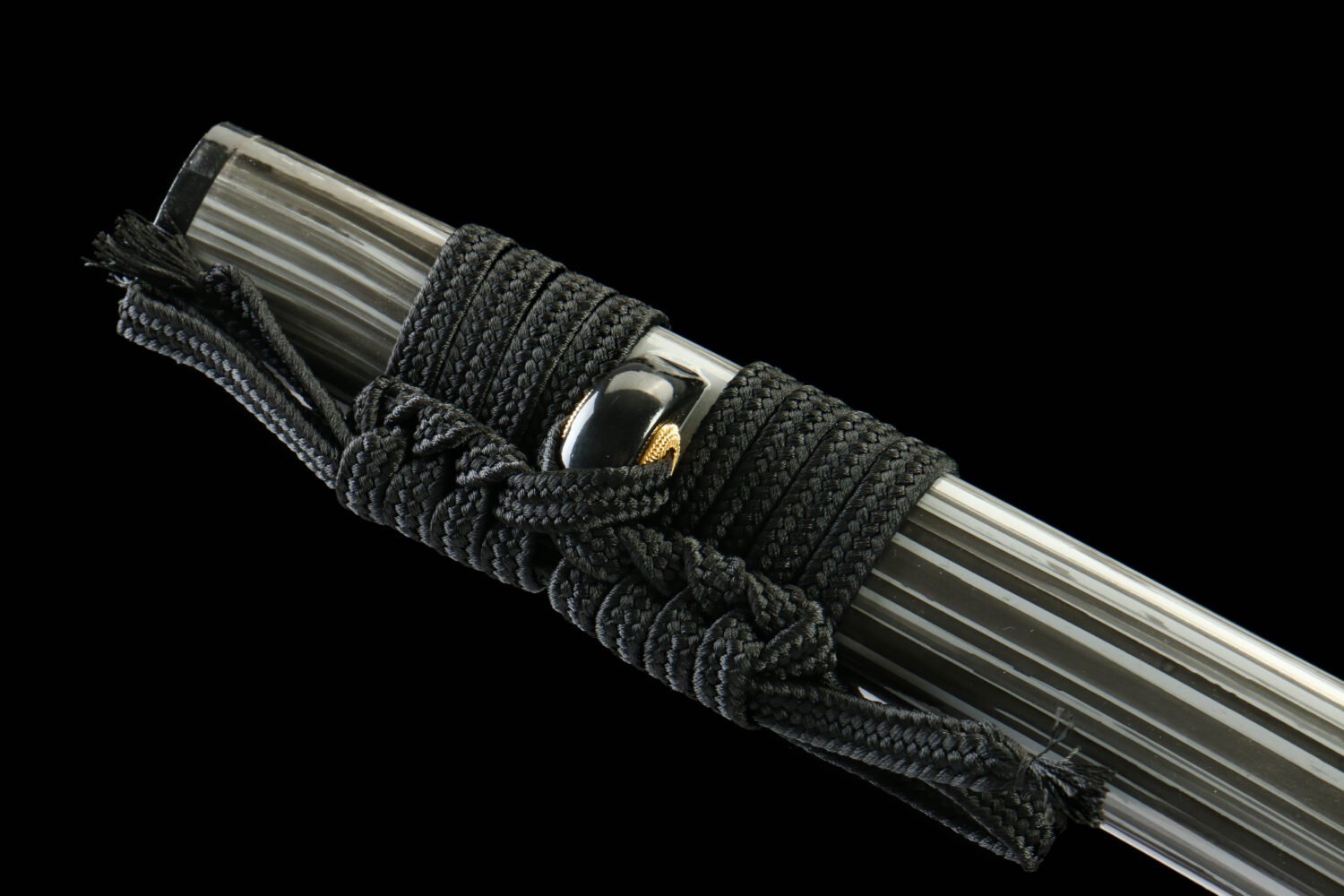 IMG_2223 1065 steel - pure handmade Japanese samurai sword - iron fittings - gold-painted double groove high carbon steel samurai sword - smoked gray - Mohuazhan