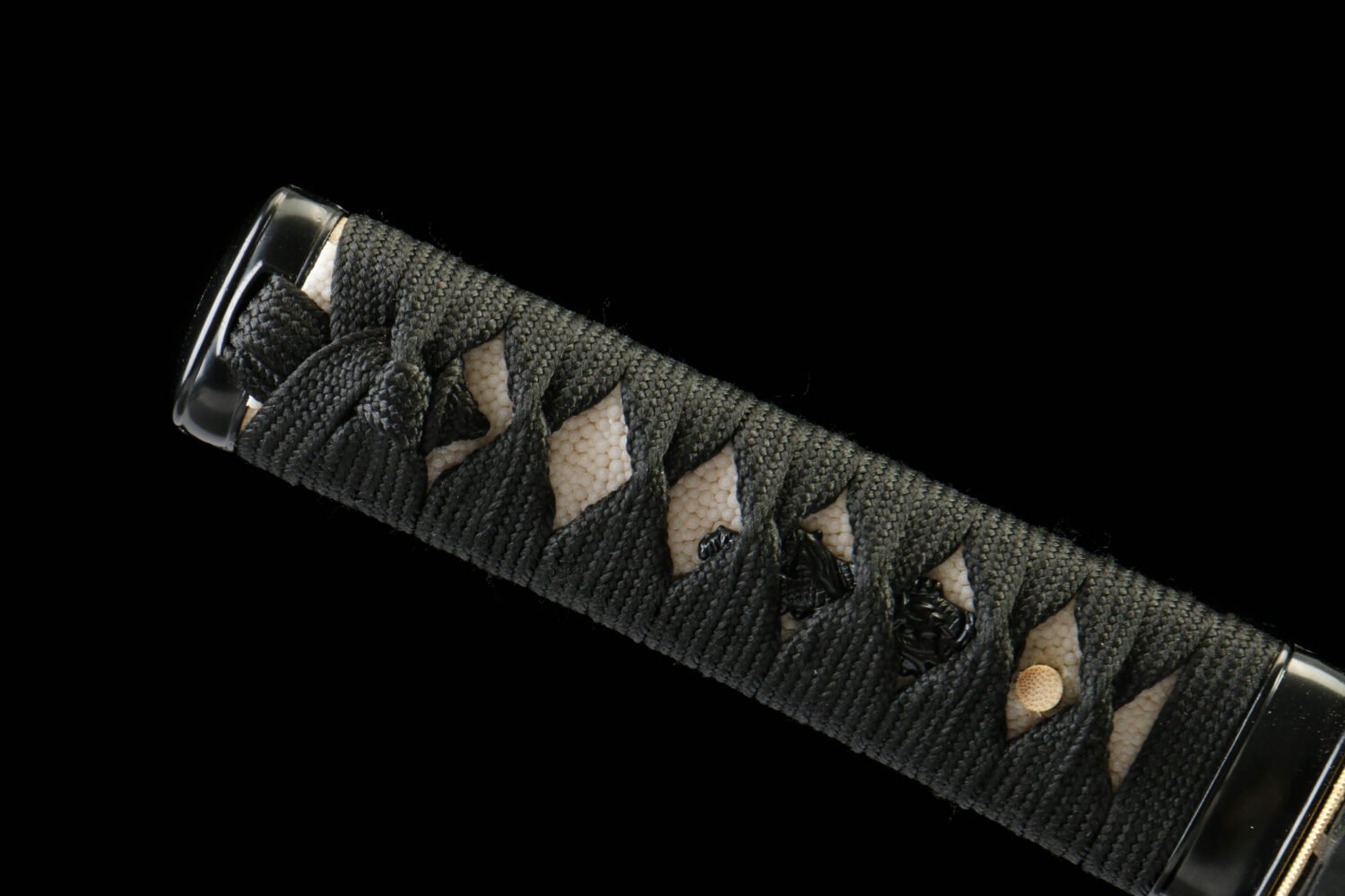 IMG_2245 1065 steel - pure hand-forged samurai sword - green leather sheath - iron equipment - iron special lower thread high carbon steel samurai sword - black edge