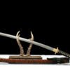 1060 steel - pure hand-forged samurai sword - covered with earth-burned blade - copper fittings - three-burned blade grinding samurai sword - ink meteorite cut
