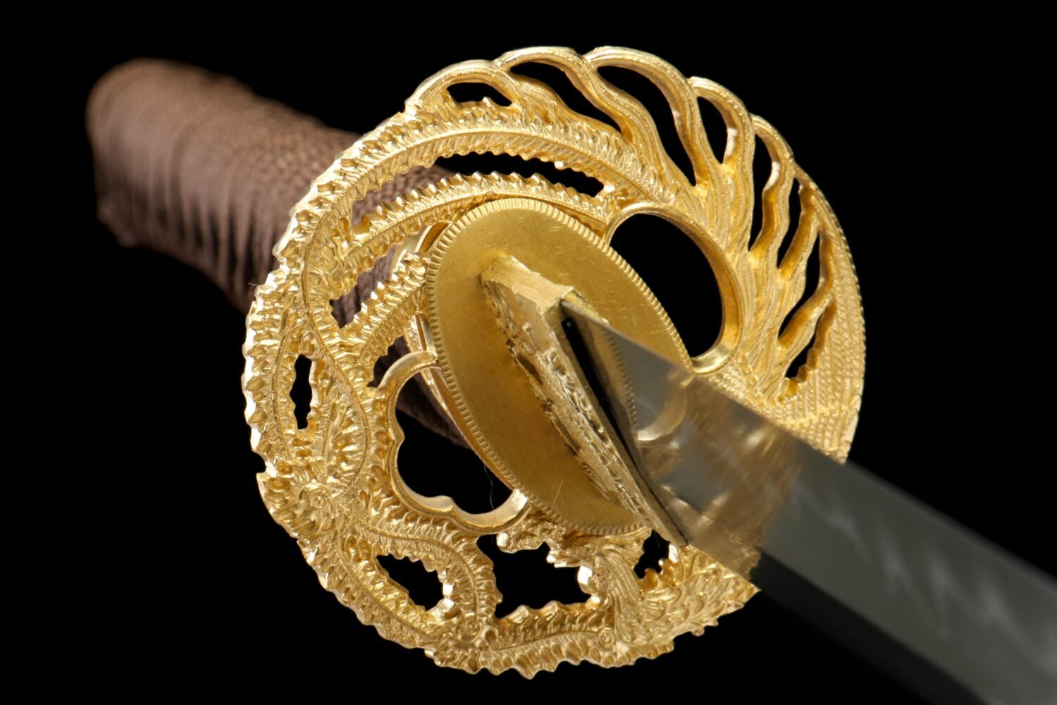 T10 Steel - Purely Handmade Japanese Katana - Covered with Burning Blade - Copper Fittings - Phoenix T10 Burning Blade Katana - Flame Blade