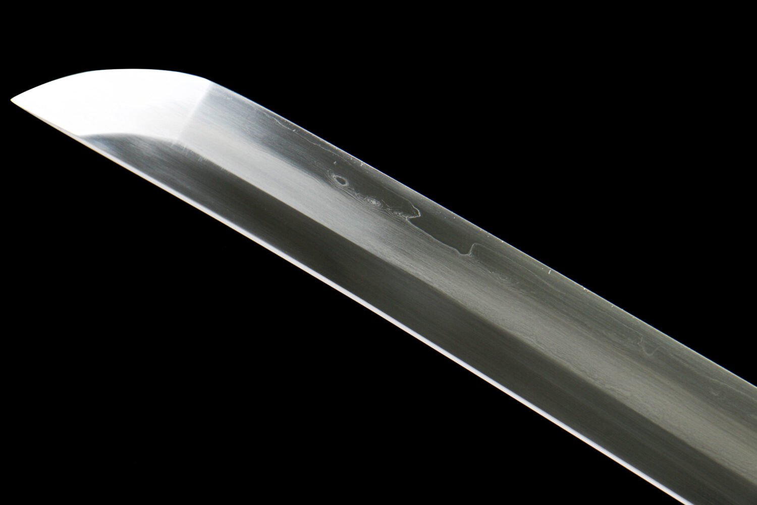 1060 steel - pure hand-forged samurai sword - covered with earth-burned blade - copper fittings - three-burned blade grinding samurai sword - ink meteorite cut