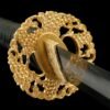 1060 steel - pure hand-forged samurai sword - covered with earth-burned blade - copper fittings - three-burned blade grinding samurai sword - ink meteorite cut