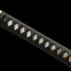 1060 steel - pure hand-forged samurai sword - covered with earth-burned blade - copper fittings - three-burned blade grinding samurai sword - ink meteorite cut