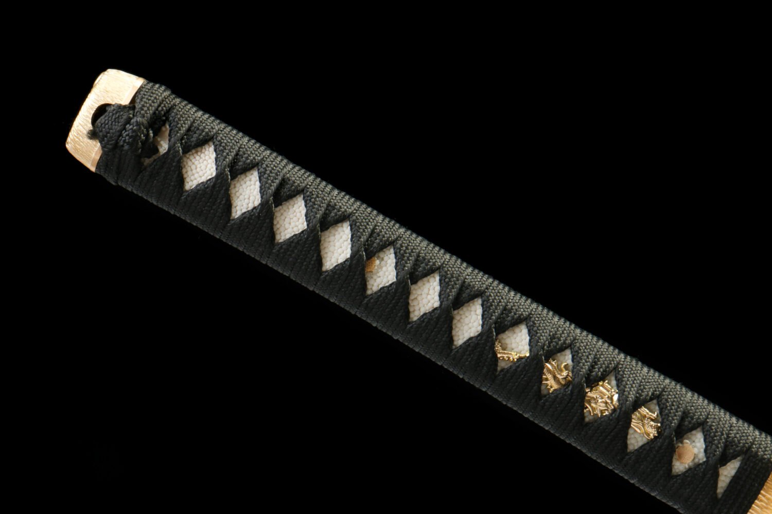 1060 steel - pure hand-forged samurai sword - covered with earth-burned blade - copper fittings - three-burned blade grinding samurai sword - ink meteorite cut