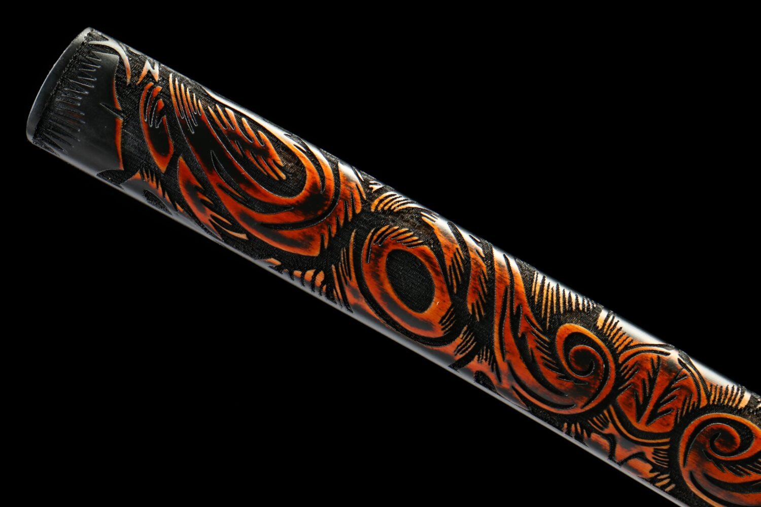 1060 steel - pure hand-forged samurai sword - covered with earth-burned blade - copper fittings - three-burned blade grinding samurai sword - ink meteorite cut