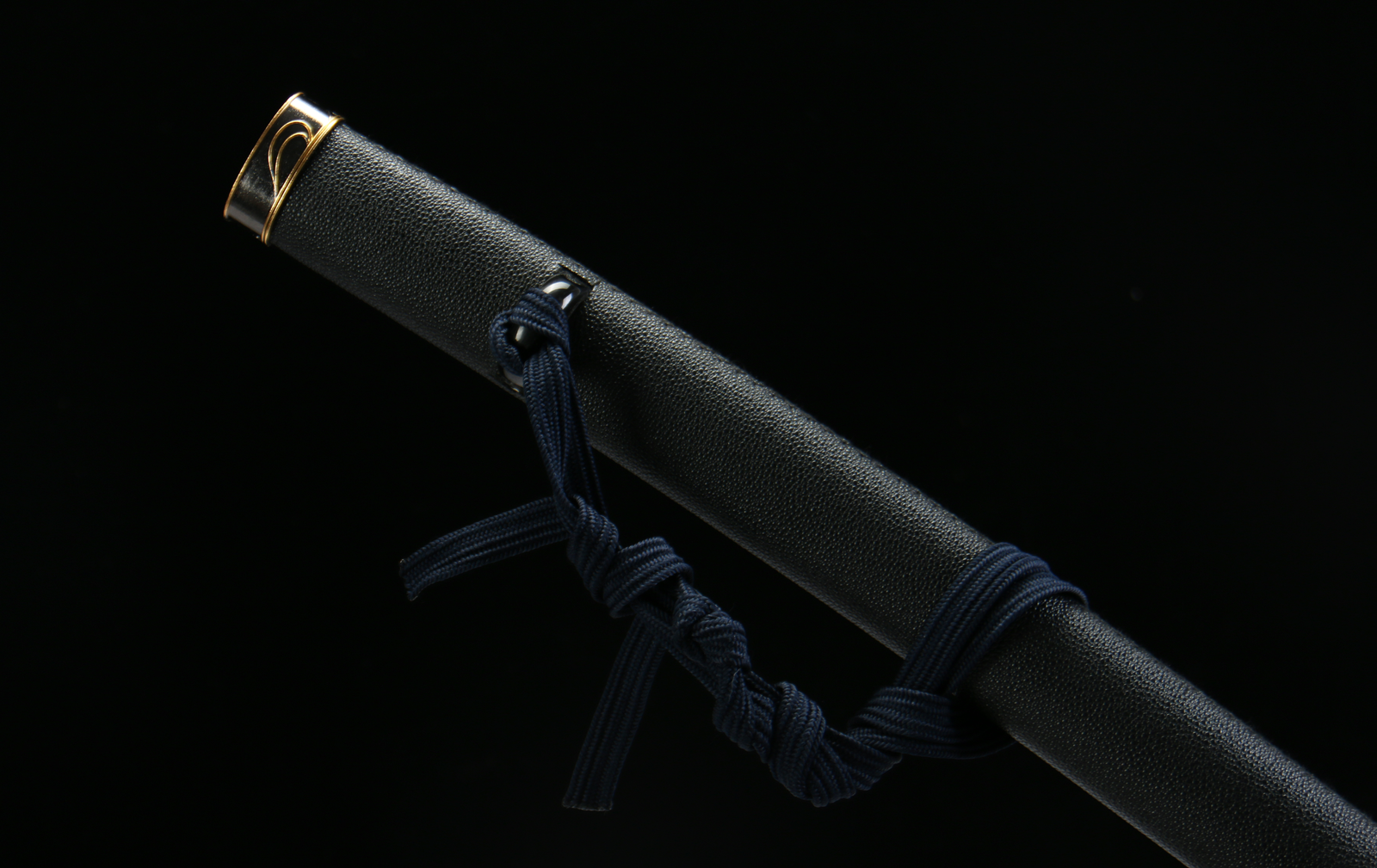 1045 steel - pure handmade Japanese katana - zinc alloy fittings - green leather sheath - Yan Mo Dao