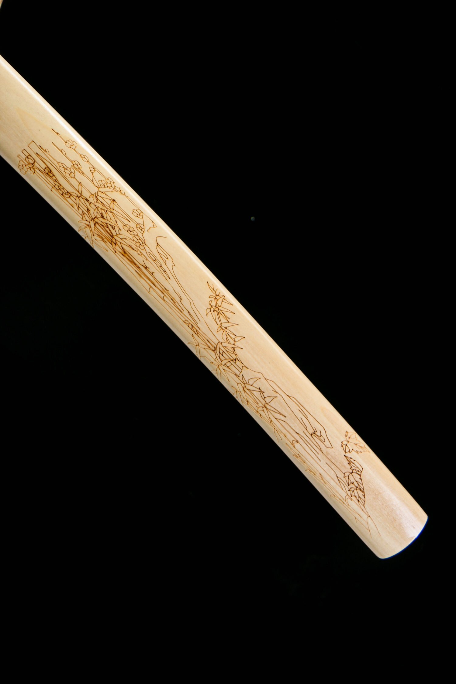 IMG_3823 1065 steel - pure hand-forged samurai sword - green leather sheath - iron fittings - Qingying