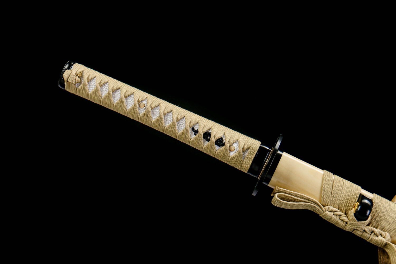 IMG_3824 1065 steel - pure hand-forged samurai sword - green leather sheath - iron fittings - Qingying