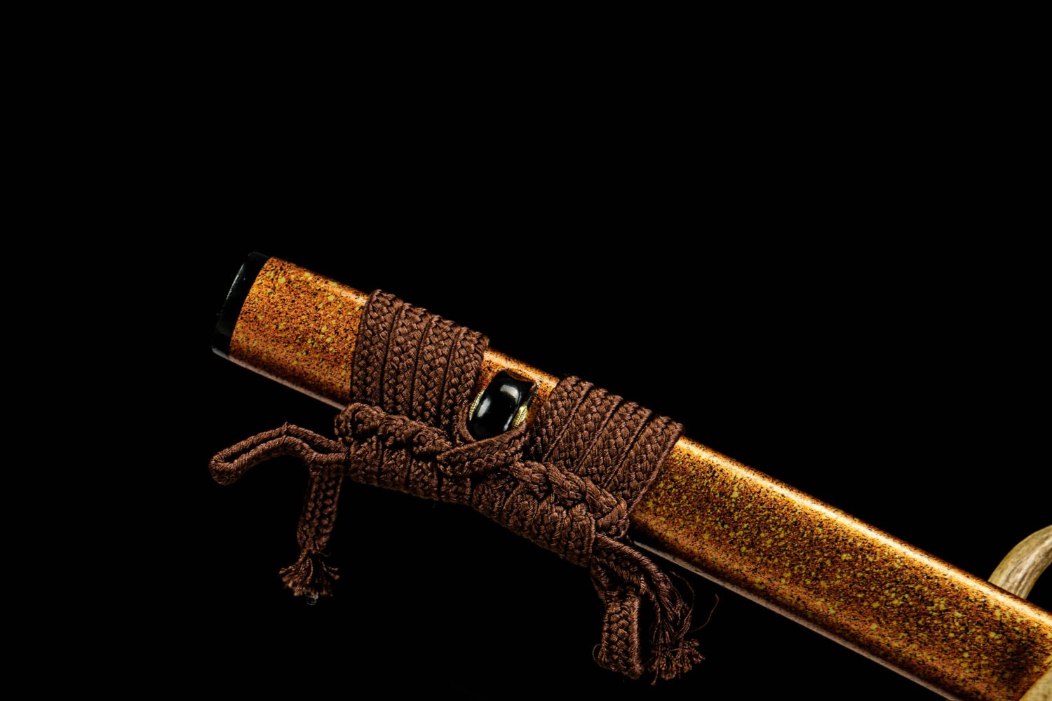 IMG_3866 1065 steel-handmade Japanese samurai sword-green leather sheath-Golden Yao Lieyan