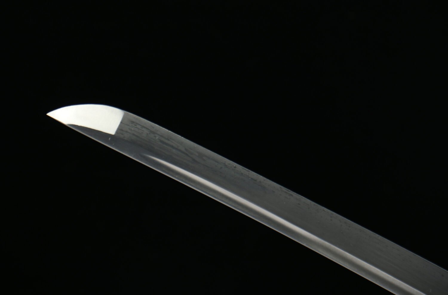 IMG_4210 Patterned steel-handmade Japanese samurai sword-green leather sheath-copper equipment-Bingpo