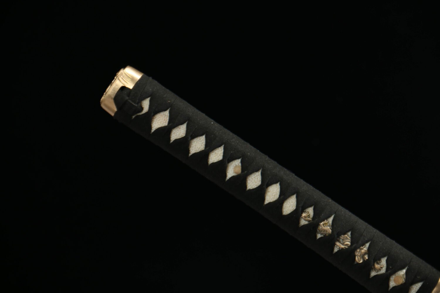 Patterned Steel - Hand-Forged Katana - Green Leather Scabbard - Copper Hardware - Night Blade