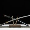 1060 steel - pure hand-forged samurai sword - green leather sheath - steel clamp - iron equipment - Tianxuan