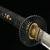 1060 steel - pure hand-forged samurai sword - green leather sheath - steel clamp - iron equipment - Tianxuan