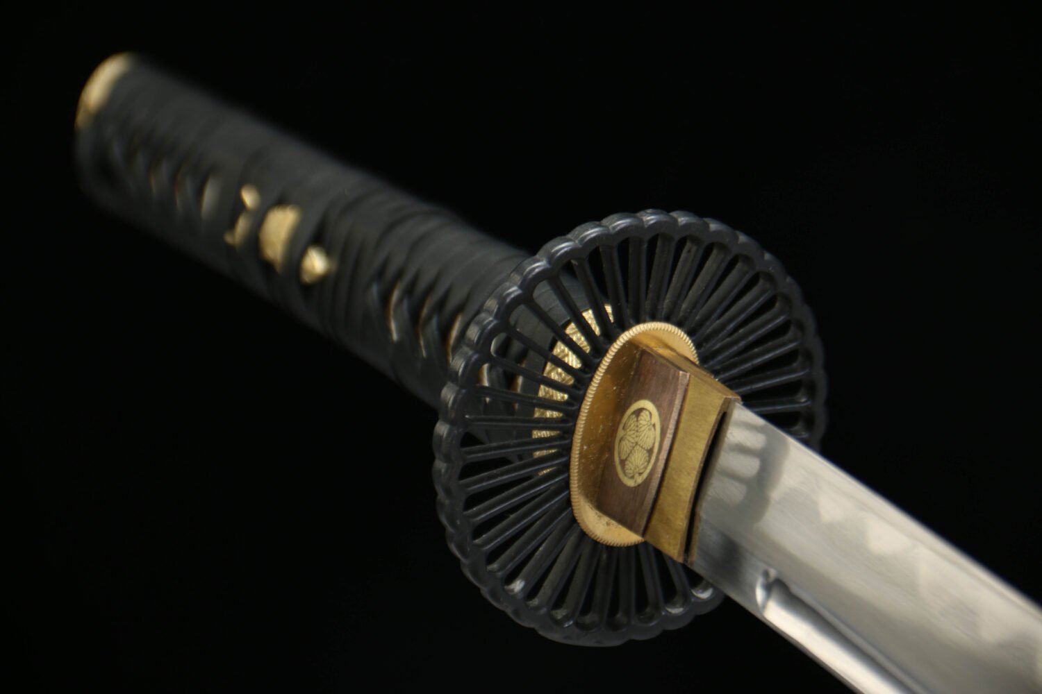 1060 steel - pure hand-forged samurai sword - green leather sheath - steel clamp - iron equipment - Tianxuan