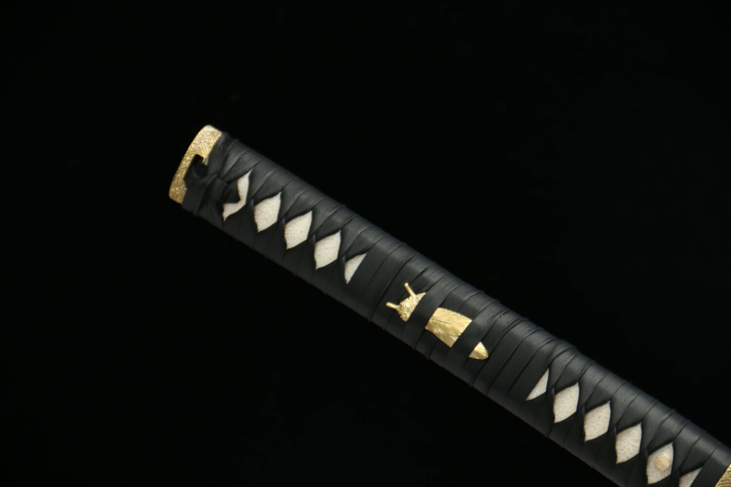 1060 steel - pure hand-forged samurai sword - green leather sheath - steel clamp - iron equipment - Tianxuan