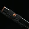 1060 steel - pure hand-forged samurai sword - green leather sheath - steel clamp - iron equipment - Tianxuan