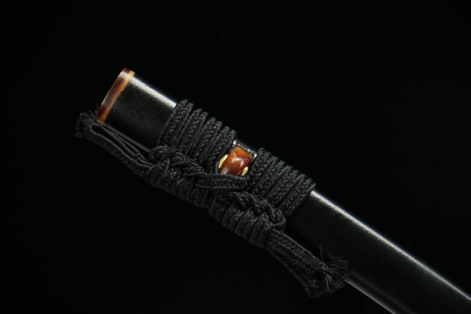 1060 steel - pure hand-forged samurai sword - green leather sheath - steel clamp - iron equipment - Tianxuan