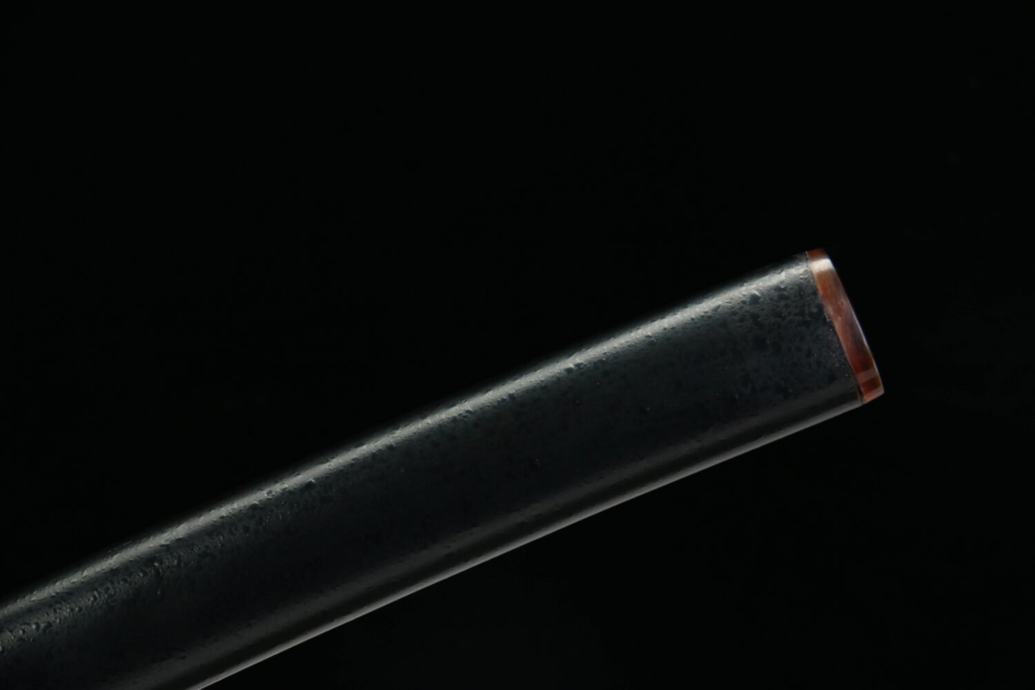 1060 steel - pure hand-forged samurai sword - earth-covered and burned blade - green leather sheath - copper-plated gilded silver - orchid