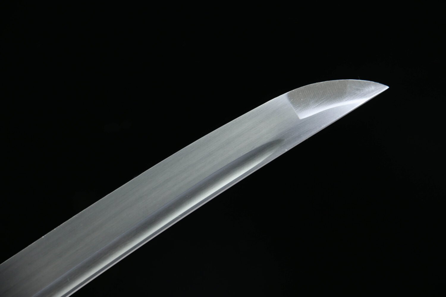 1065 steel - pure handmade Japanese katana - green leather sheath - zinc alloy fittings - red brocade