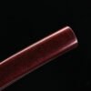 1065 steel - pure handmade Japanese katana - green leather sheath - zinc alloy fittings - red brocade