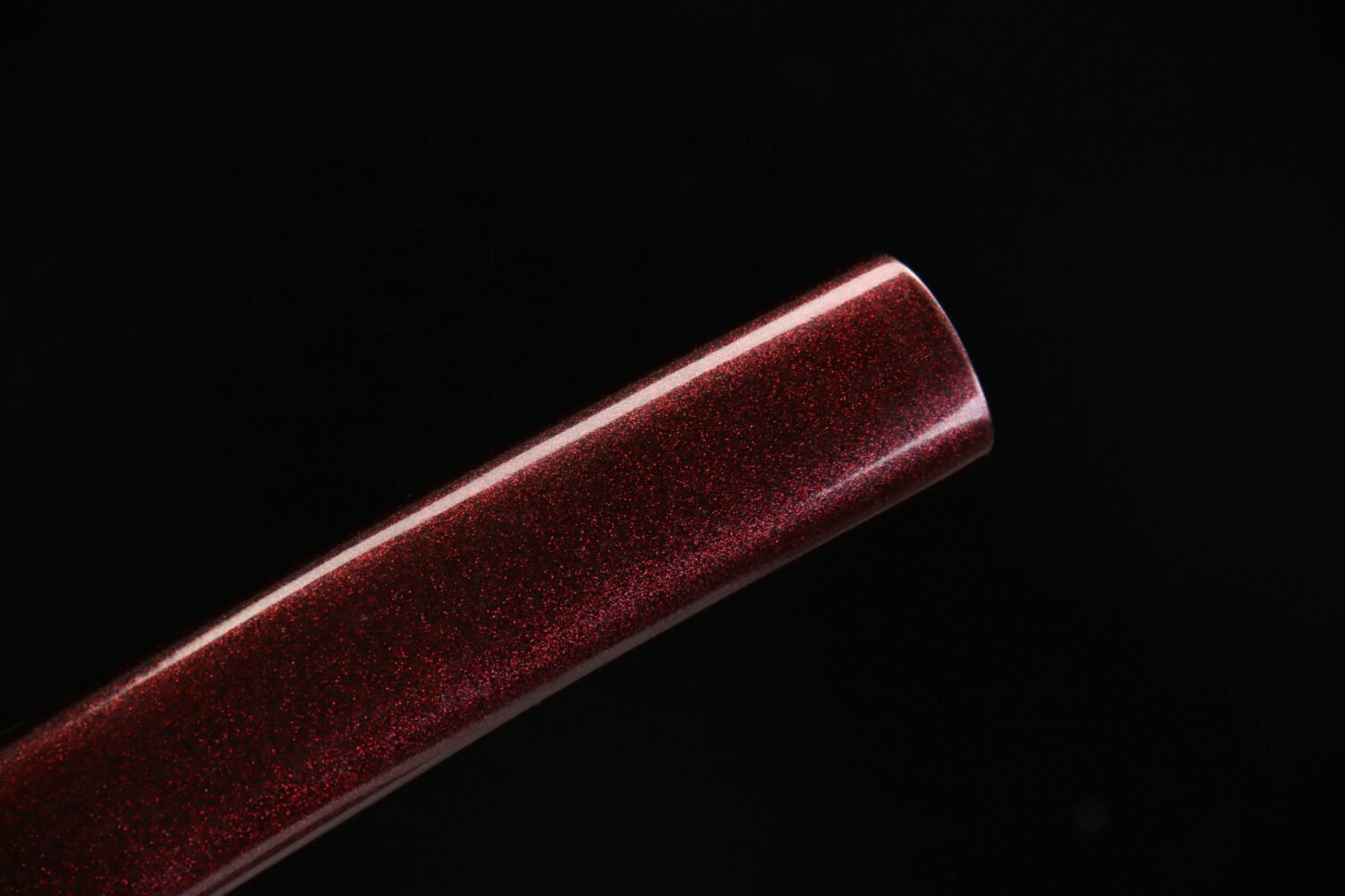 1065 steel - pure handmade Japanese katana - green leather sheath - zinc alloy fittings - red brocade