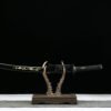 1060 steel - pure hand-forged samurai sword - covered with earth and burnt blade - shell sheath - copper-plated gilded silver - Jinlin