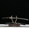 1060 steel - pure hand-forged samurai sword - covered with earth and burnt blade - shell sheath - copper-plated gilded silver - Jinlin