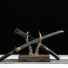 1060 steel - pure hand-forged samurai sword - covered with earth and burnt blade - shell sheath - copper-plated gilded silver - Jinlin