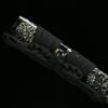 T10 steel - pure handmade Japanese katana - earth-covered burnished blade - T-shaped burnishing + 1-level grinding - green leather sheath - copper-plated gilded silver - starlight