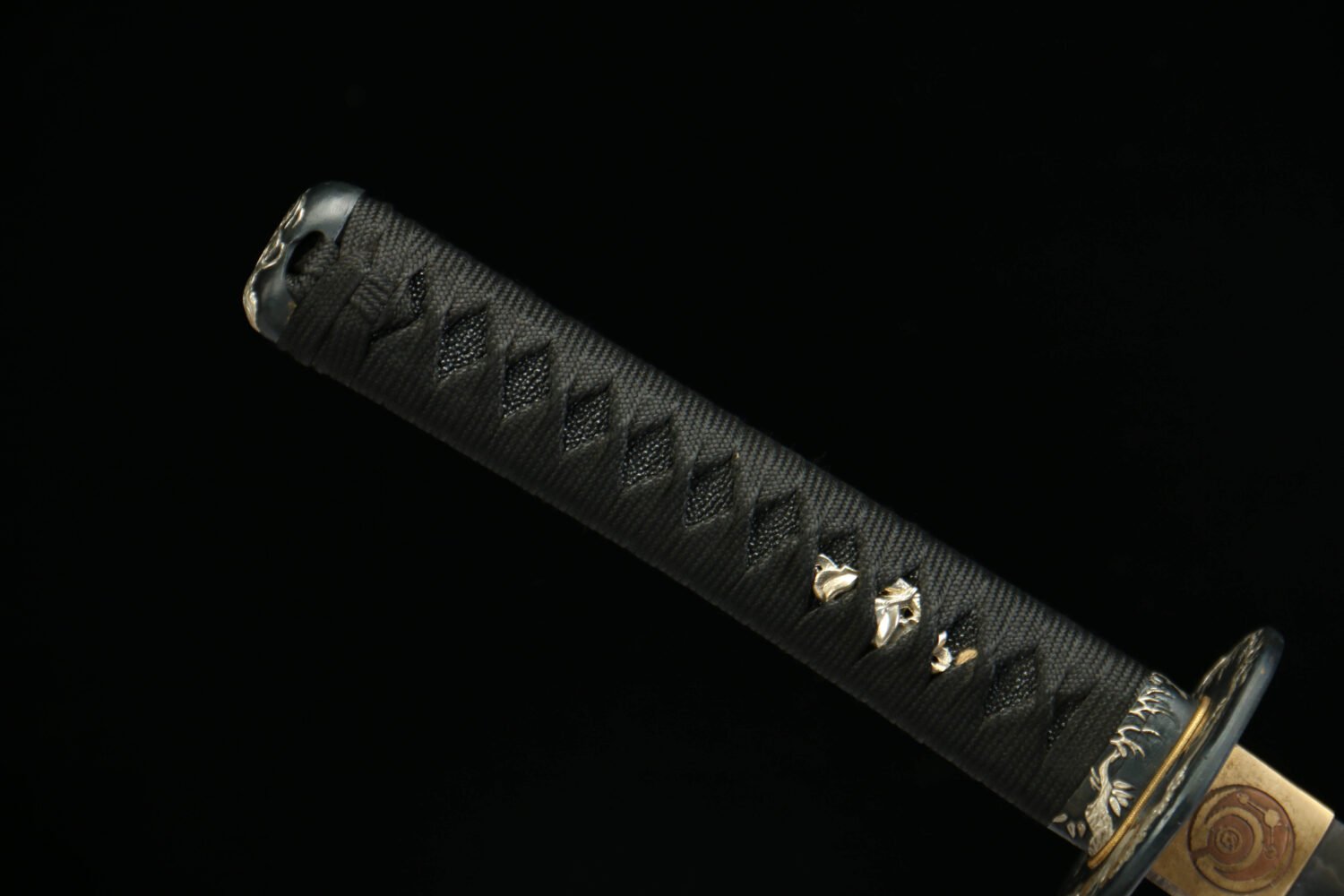 1060 steel - pure hand-forged samurai sword - covered with earth and burnt blade - shell sheath - copper-plated gilded silver - Jinlin