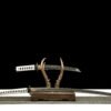 IMG_5160-2 T10 Steel - Hand-Forged Katana - Earth-Coated Blade - Green Leather Scabbard - Zinc Alloy Hardware - Ghost of Tsushima (Burning Blade)
