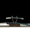 IMG_5162-2 T10 Steel - Hand-Forged Katana - Earth-Coated Blade - Green Leather Scabbard - Zinc Alloy Hardware - Ghost of Tsushima (Burning Blade)