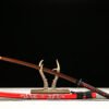Patterned Steel - Pure Hand-Forged Katana - Green Leather Scabbard - Alloy Equipment - Flame Dragon