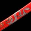 Patterned Steel - Pure Hand-Forged Katana - Green Leather Scabbard - Alloy Equipment - Flame Dragon