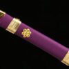1045 steel - pure hand-forged samurai sword - green leather sheath - alloy equipment - special craftsmanship - purple Yan Mo