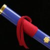 1045 steel - pure hand-forged samurai sword - green leather sheath - alloy equipment - special craftsmanship - purple Yan Mo