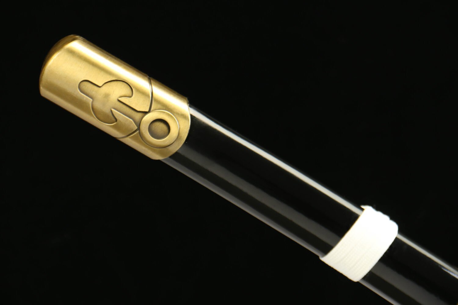 1045 steel - pure hand-forged samurai sword - green leather sheath - alloy equipment - special craftsmanship - black sky feather