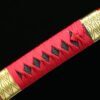 1045 steel - pure hand-forged samurai sword - green leather sheath - alloy fittings - special craftsmanship - red - 3rd generation Kitetsu