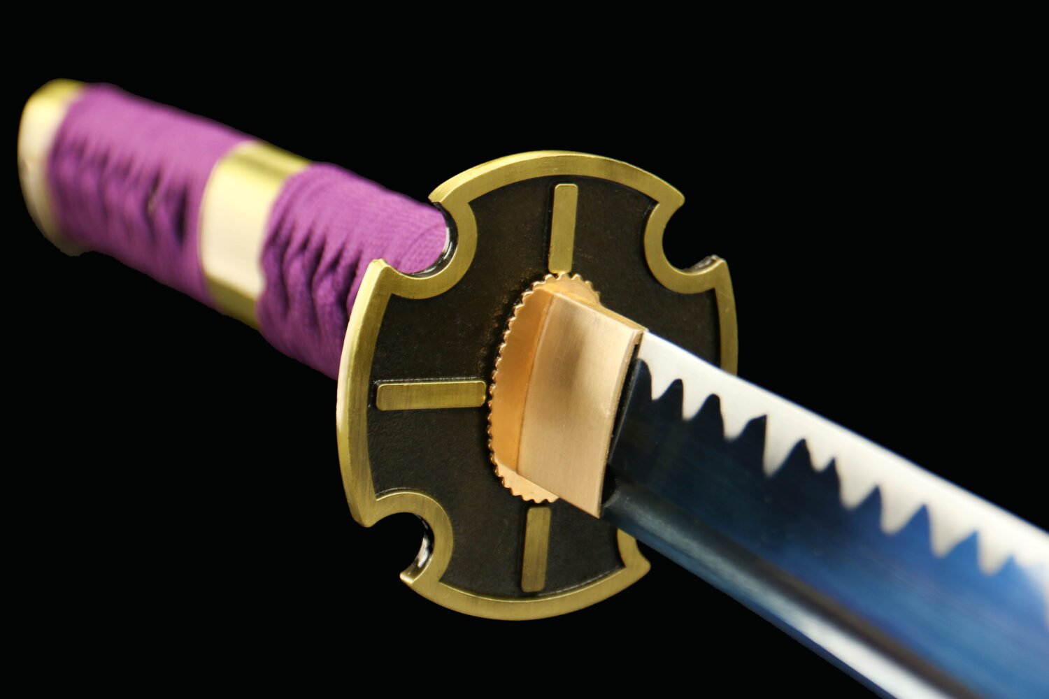 1045 steel - pure hand-forged samurai sword - green leather sheath - alloy equipment - special craftsmanship - 2nd generation Kitetsu