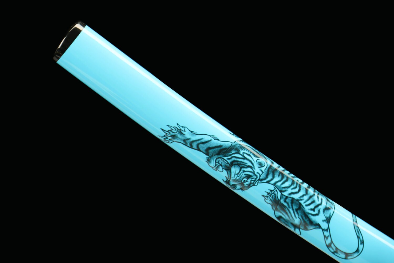 1045 steel - pure handmade Japanese katana - green leather sheath - zinc alloy fittings - Dusk Fang