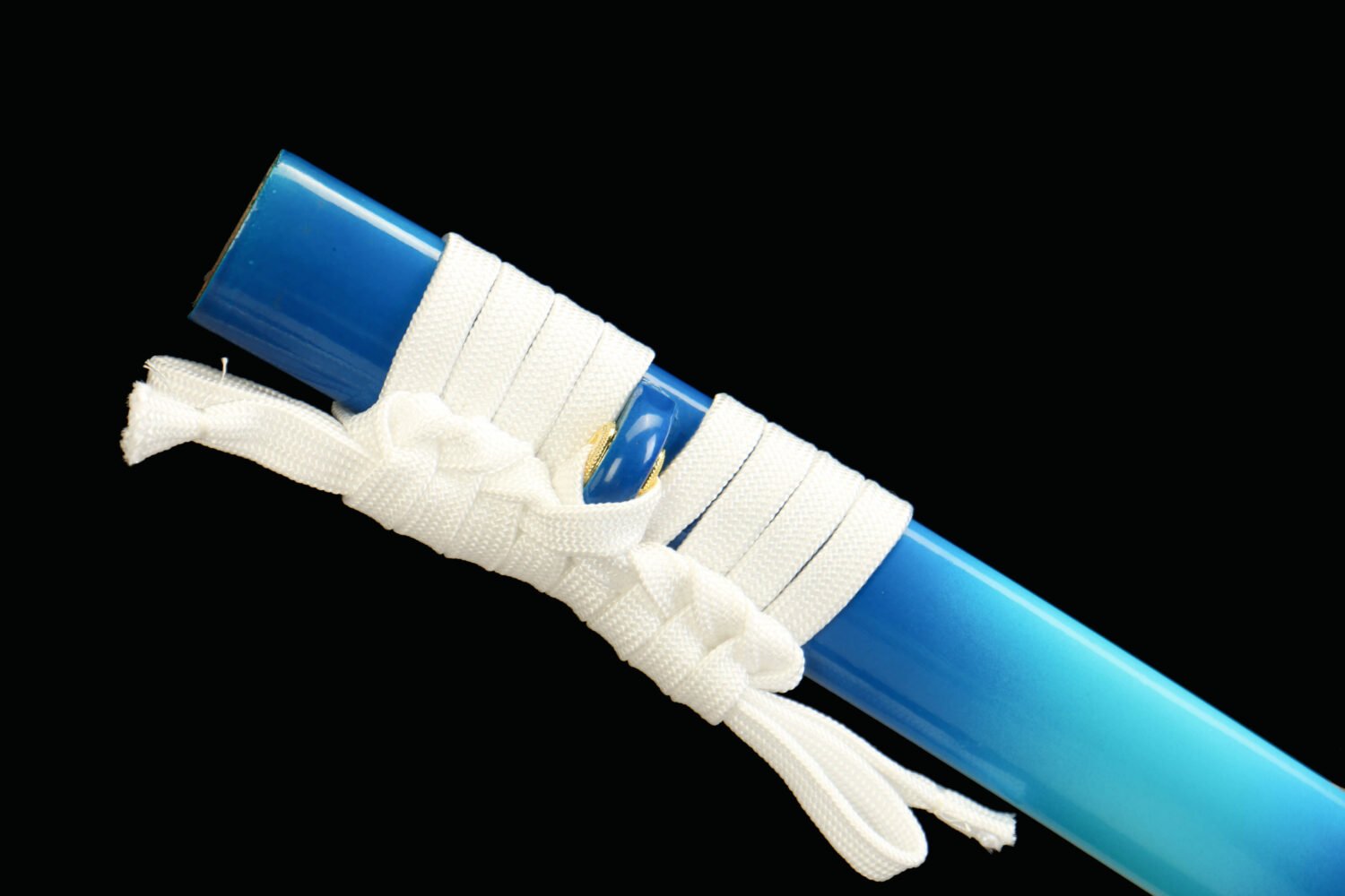 IMG_5730 1065 steel - pure handmade Japanese katana - green leather sheath - zinc alloy fittings - blue flame