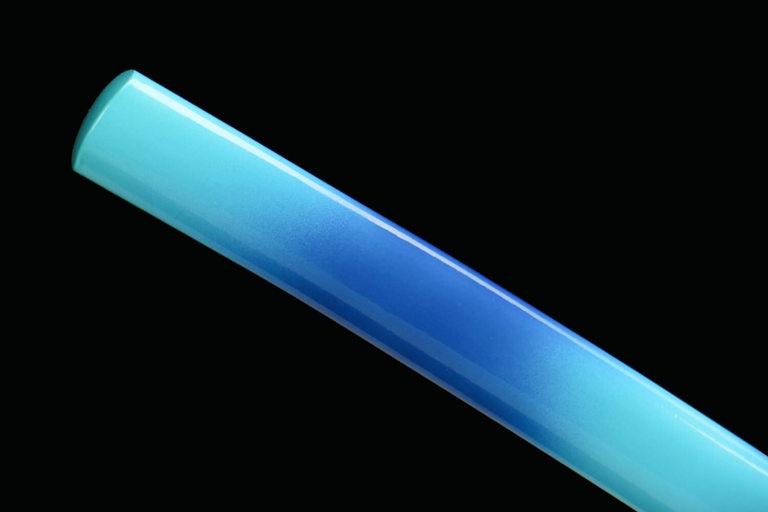 IMG_5734 1065 steel - pure handmade Japanese katana - green leather sheath - zinc alloy fittings - blue flame