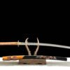 IMG_5759 1065 steel - pure hand-forged samurai sword - green leather sheath - zinc alloy fittings - Qiuhua