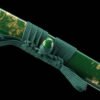IMG_5773 1065 steel - pure hand-forged samurai sword - iron fittings - green leather sheath - green - emerald gold blade