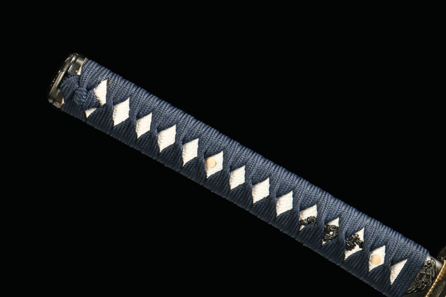 IMG_5797 1065 steel - pure handmade Japanese katana - green leather sheath - iron fittings - Xuanchao