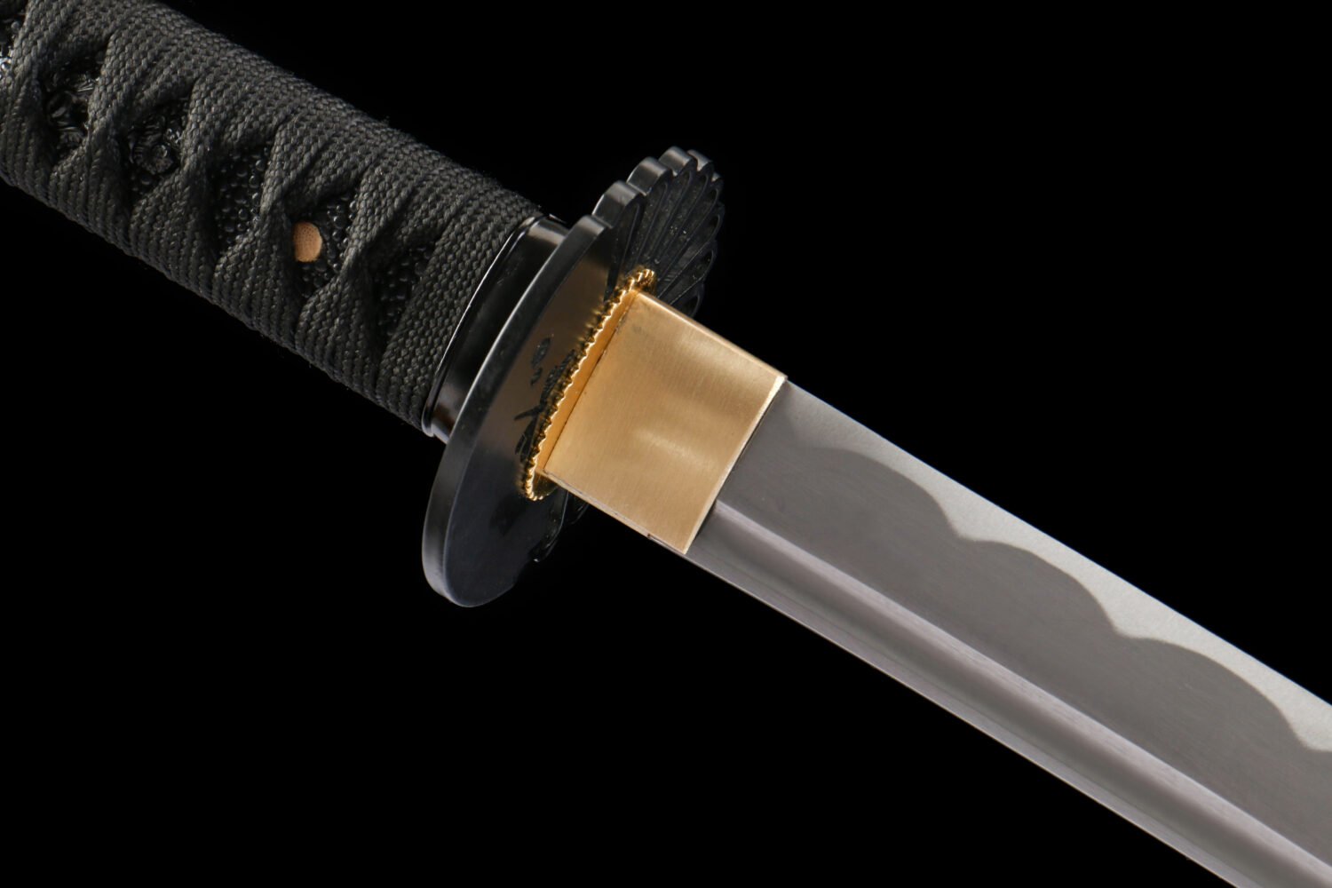 IMG_5816 1065 steel - pure hand-forged samurai sword - iron fittings - green leather sheath - green - Luqifeng