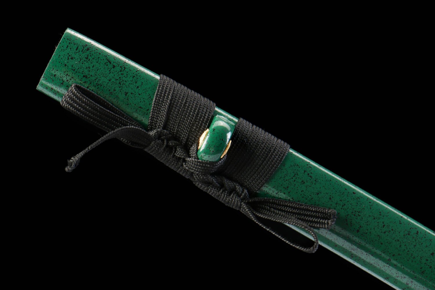 IMG_5820 1065 steel - pure hand-forged samurai sword - iron fittings - green leather sheath - green - Luqifeng