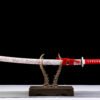 IMG_5833 1065 steel - pure hand-forged samurai sword - iron equipment - green leather sheath - red thread